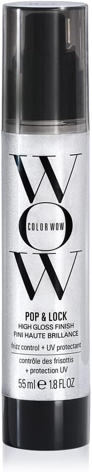 Color Wow Pop + Lock Frizz Control + Glossing Serum - مصل مضاد للتجعد مع حماية من الحرارة؛ نهايات مقسمة للأختام؛ يرطب. الحرير والشين