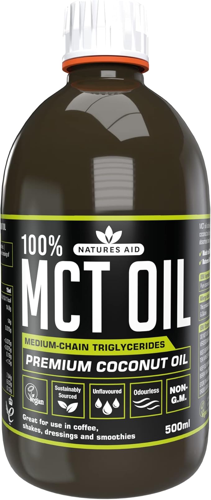 Natures aid 100 Percent Premium MCT Oil - 500ml