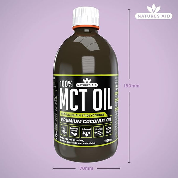 Natures aid 100 Percent Premium MCT Oil - 500ml