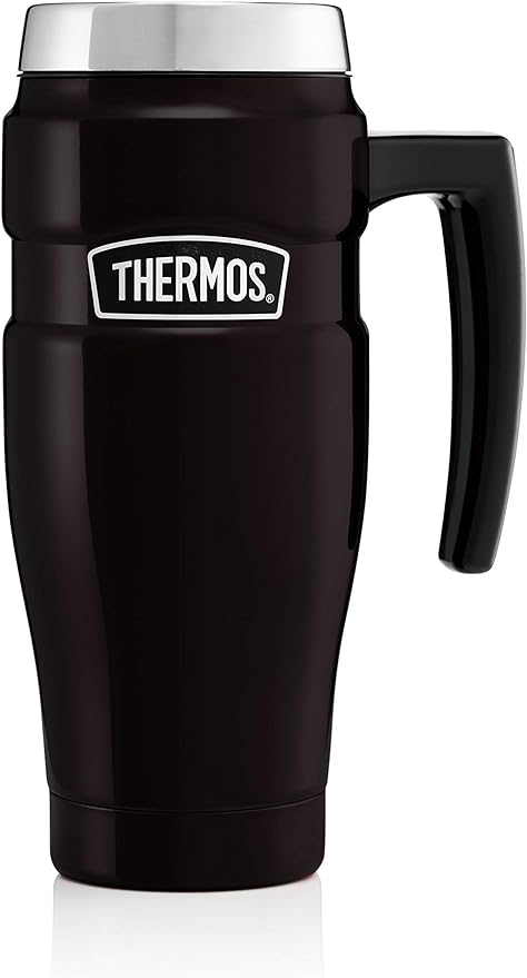 Thermos 101834 Stainless King Travel Mug, Matt Black, 470 ml