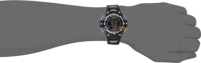 Casio Men's SGW-100-2BCF Twin Sensor Digital Display Quartz Black Watch, Blue/Black, 3T, Digital,Smart Watch