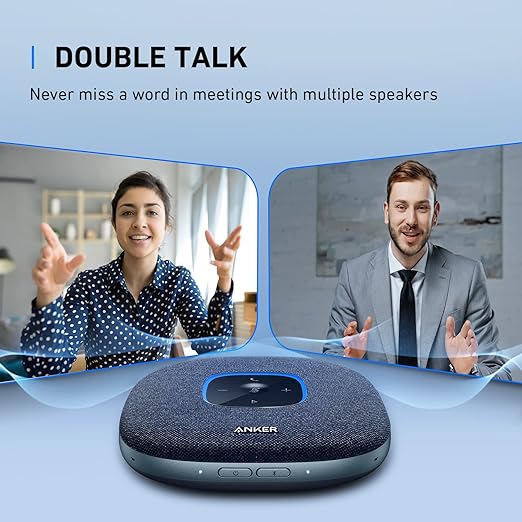 Anker PowerConf S3 Conference Speaker, 6 Microphones, Smart Sound Recording, 24 Hours Battery, Soundcore App, Bluetooth 5, USB-C, for Office & Home Office (Black)