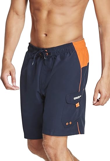 Speedo Men's Swim Trunk Marina Sport Solid Knee Length, Peacoat, Large