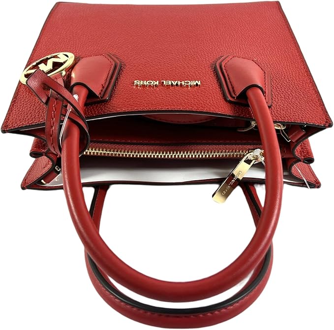 MICHAEL KORS MERCER MEDIUM MESSENGER CROSSBODY SATCHEL POWDER, Flame Red