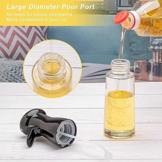 Olive Oil Sprayer for Cooking - 200ml Glass Oil Dispenser Bottle Spray Mister - Refillable Food Grade Oil Vinegar Spritzer Sprayer Bottles for Kitchen, Air Fryer, Salad, Baking, Grilling, Frying