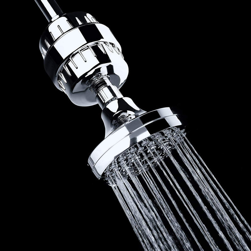 AquaBliss Multi-Stage Shower Filter w/ Replaceable Cartridge – Transform Itching, Eczema & Acne into Glowing Hair Chrome SF220