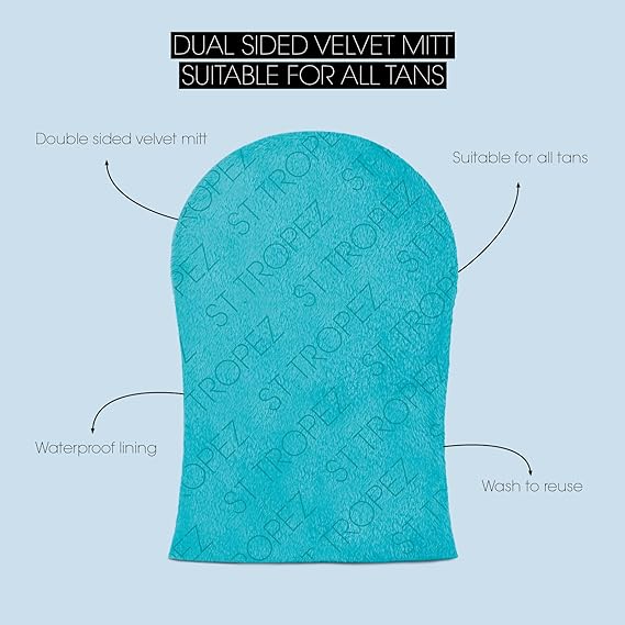 St.Tropez Double-Sided Luxe Velvet Applicator Mitt, Soft Self Tanning Mitt for a Flawless Finish, Waterproof Tanning Mitt for a Smooth and E