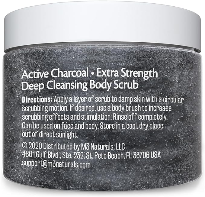 M3 Naturals Premium Activated Charcoal Scrub, 12oz