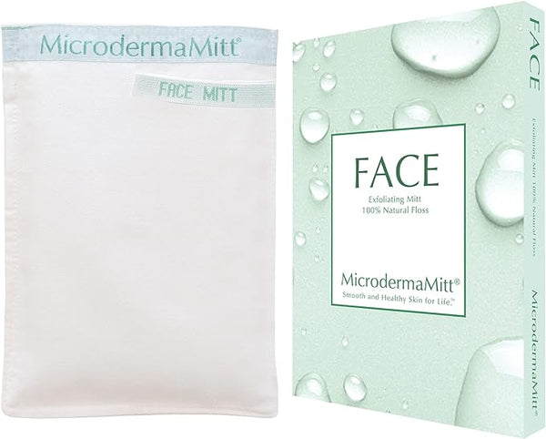 MicrodermaMitt Exfoliating Mitt for Face - Deep Exfoliator Scrub, Face Exfoliant - Revive and Glow, Non-Abrasive Scrubber for Wrinkles, Large Pores, Sun Damage, Uneven Skin Tone - Dead Skin Remover