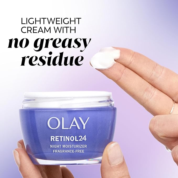 Olay Retinol 24 Face Moisturizer, Anti-Aging Night Face Cream for Wrinkles and Uneven Skin Tone with Retinol, 1.7 oz