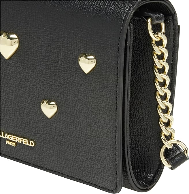 Karl Lagerfeld Paris Connie Crossbody Handbag, Black/Gold