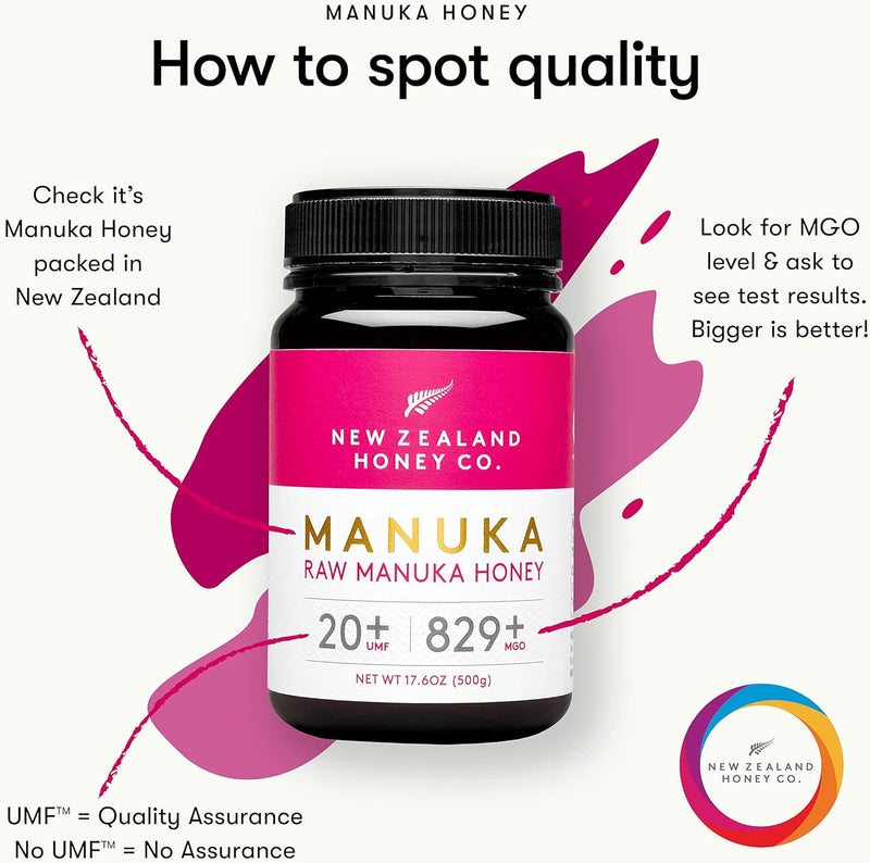 New Zealand Honey Co. Manuka Honey MGO 829+ / UMF 20+ | Active and raw | Made in New Zealand | 500g