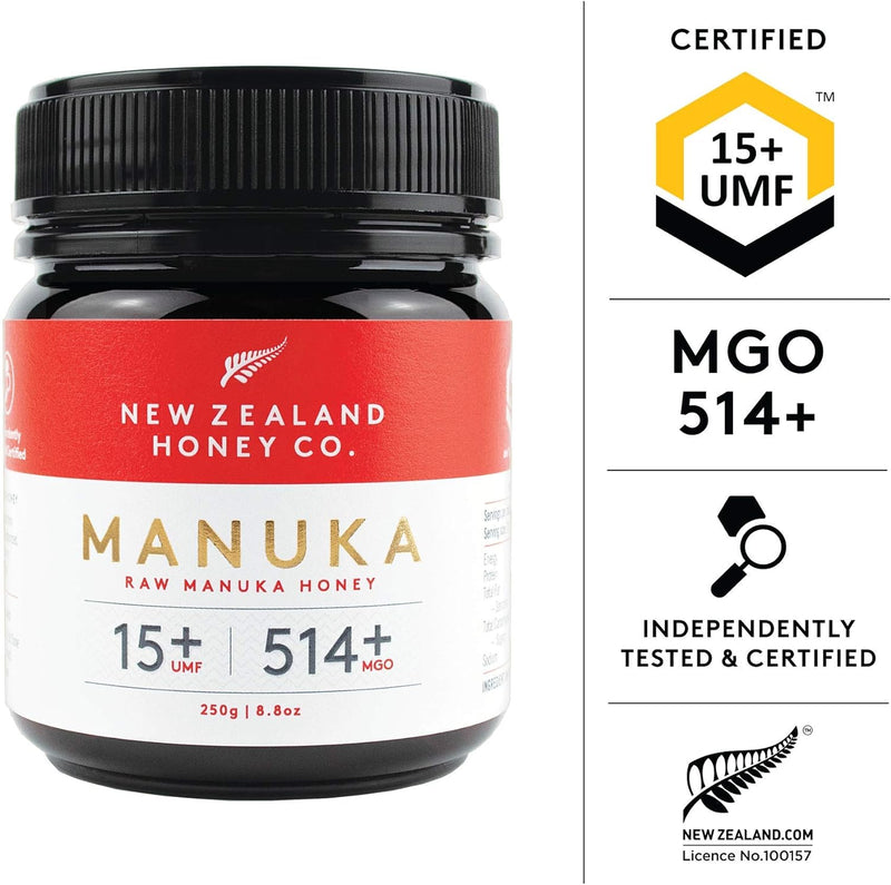 New Zealand Honey Co. Raw Manuka Honey UMF 15 | MGO 514 , 250g