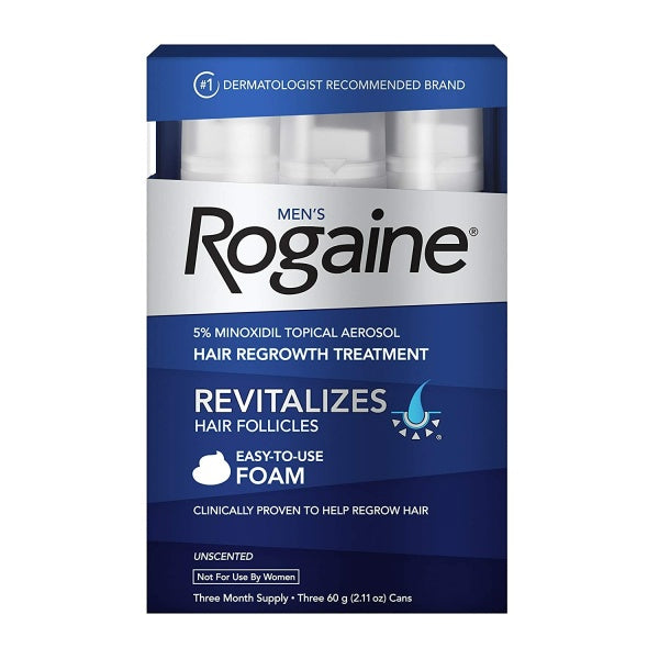 Rogaine Men's 5% Minoxidil Foam for Hair Loss and Hair Regrowth Topical Treatment for Thinning Hair (3-Month Supply)(3 pieces)