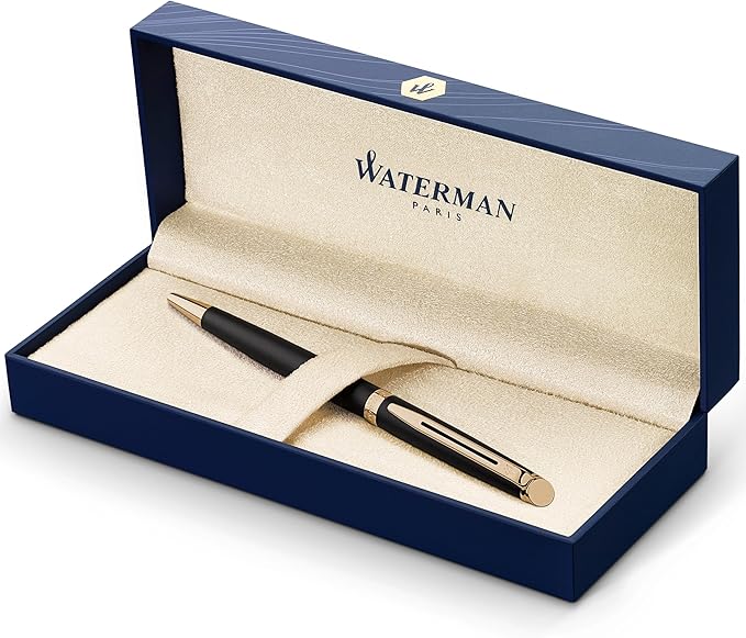 WATERMAN HEMISPHERE MATTE BLACK GOLD TRIM BALLPOINT PEN 9101