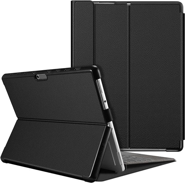 FINTIE Case for Microsoft Surface Pro 8 13 Inch 2021 - Slim Hard Protective Case Cover Multi-Angle Pouch Compatible with Keyboard Type Cover, Black