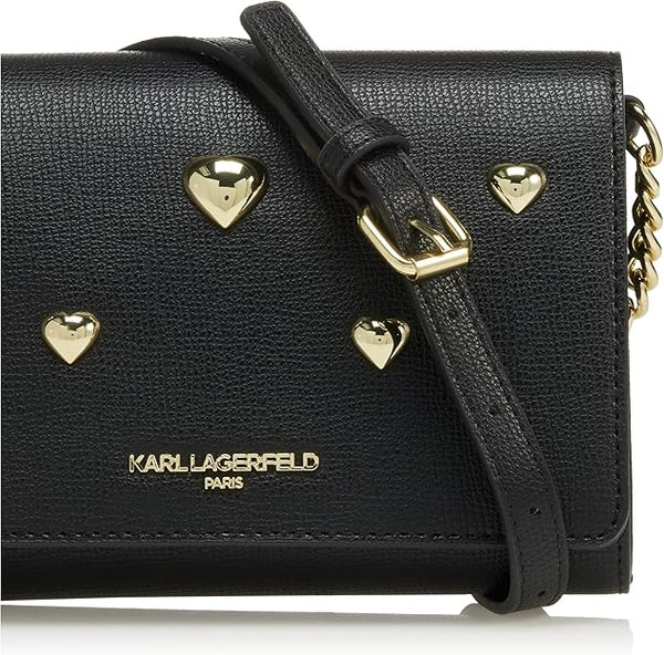 Karl Lagerfeld Paris Connie Crossbody Handbag, Black/Gold