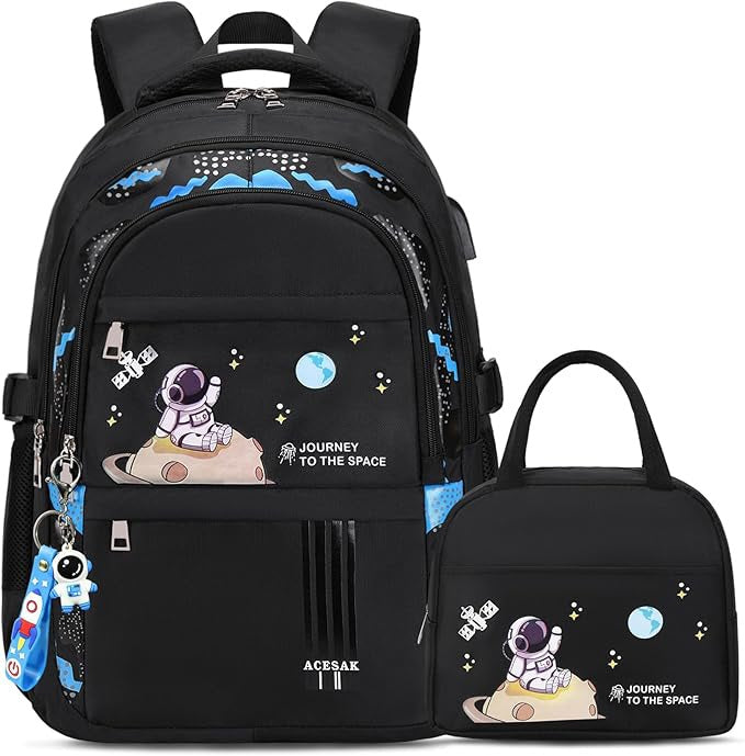 ACESAK School Backpack for Boys School Bag School Bag with Lunch Bag Set Shoulder Bags for Kids Boys Girls Teens Kindergarten Primary School Middle School School