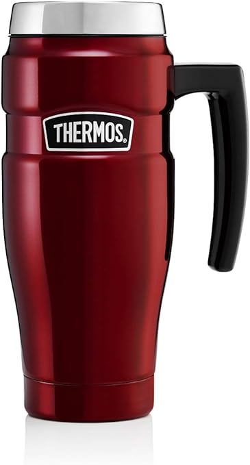 Thermos Tasse isotherme en inox 470 ml, Rouge cranberry, 0,47 l