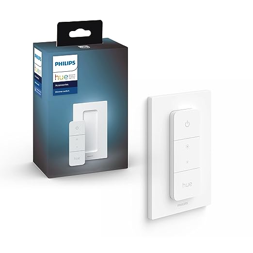 Philips Hue Smart Wireless Dimmer Switch V2 (Installation-Free, Exclusive for Philips Hue Lights) For Indoor Home Lighting, Livingroom, Bedr