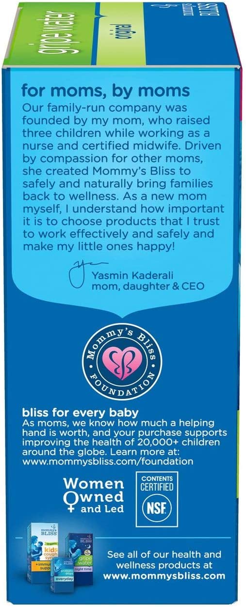 Mommy's Bliss Gripe Water for Babies - Double Pack, Relieves Stomach Discomfort from Gas, Colic, Fussiness & Hiccups, Age 2 Weeks+, Pack of 2 (Total 8 Fl Oz)