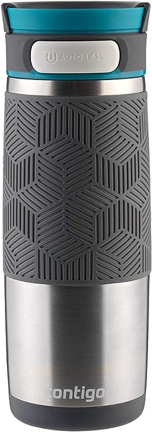 Contigo Autoseal Transit Stainless Steel Travel Mug, 16 Oz, Stainless Steel with Blue