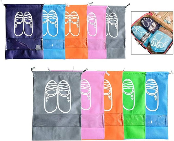 Binnan 10 Pcs Travel Shoe Bags,Waterproof Dustproof Shoe Bags for Boots, High Heel, Shoes