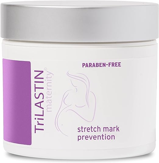 TriLASTIN Maternity Stretch Mark Prevention Cream (4oz) | Hypoallergenic and Paraben-Free | Stretch Mark Cream for Pregnancy | Skincare Gift