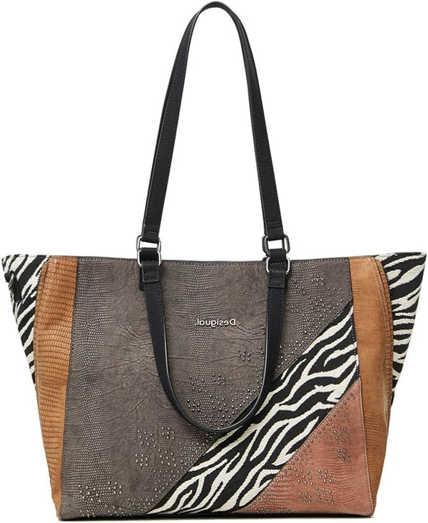 Desigual Shopping Bag, Brown, Brown, One Size