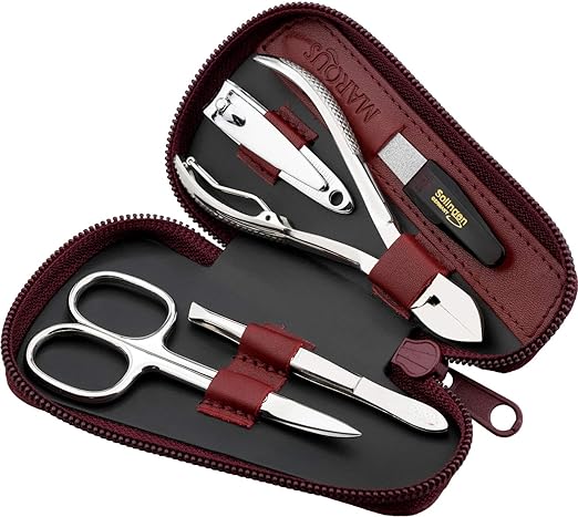 marQus Manicure Set Men Made in Solingen Germany - Mens Nail Grooming Kit for Professional Care, Stainless Steel Nail Cutter, Scissors, Clip