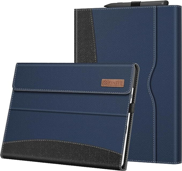 Fintie Case for Microsoft Surface Pro 9 13 Inch (2022) - Multi-View Angle High Quality Faux Leather Case Protective Case with Document Slots, Pen Holder, Type Cover Compatible, Navy Blue